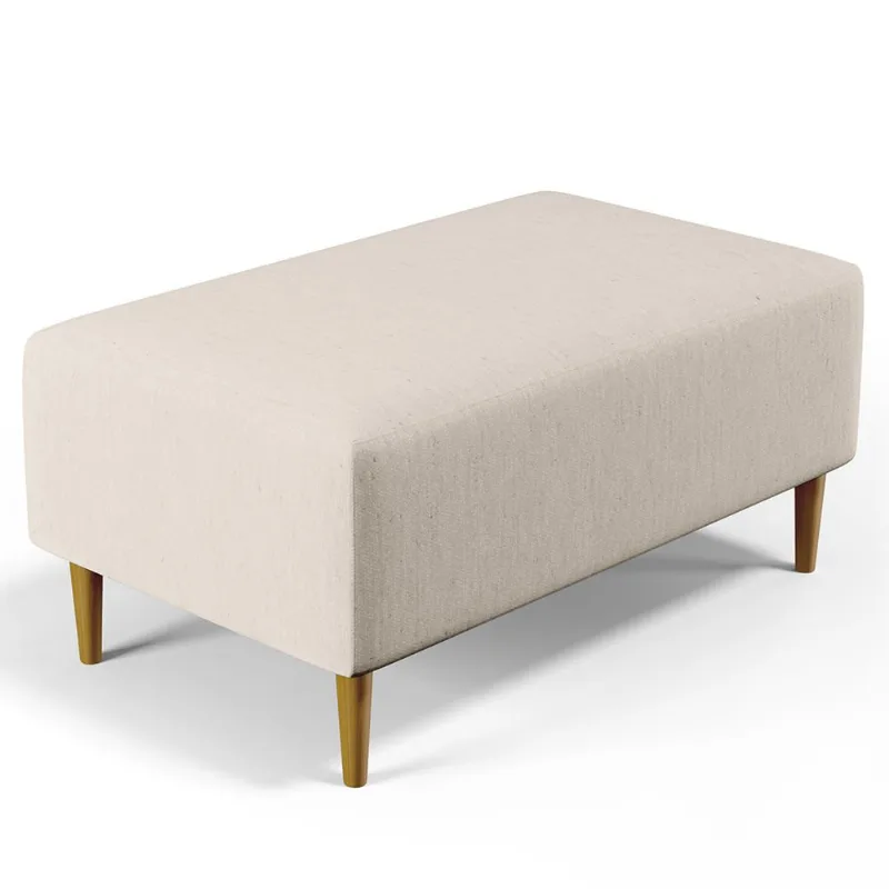 Puff Decorativo Sala de Estar Cléo W01 Pés Palito 90 cm Linho Cru - Lyam Decor