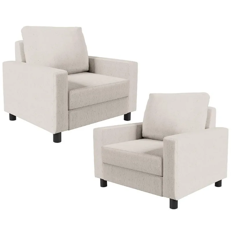 Kit 02 Poltronas Malta L02 Linho Cru