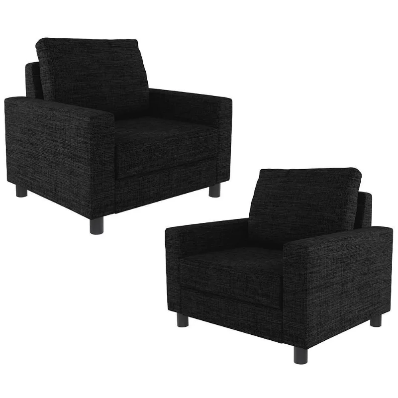 Kit 02 Poltronas Malta L02 Linho Chumbo