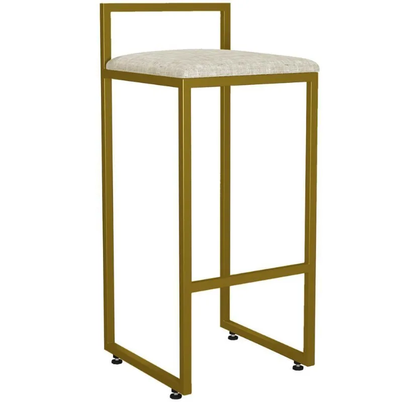 Banqueta Alta Para Cozinha Hanna L02 Dourado Cru - Lyam Decor