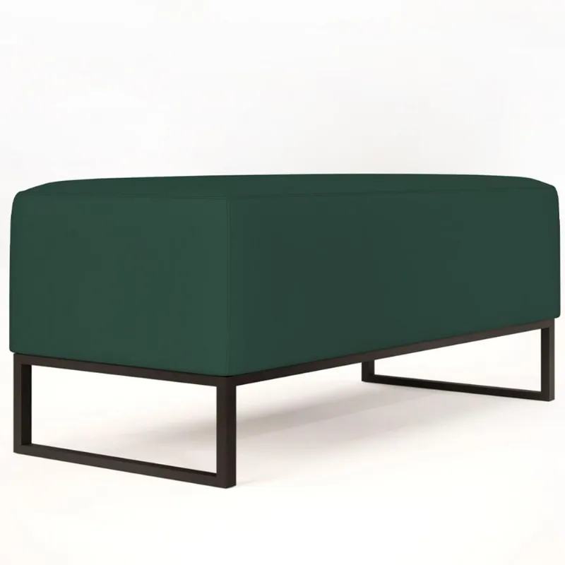 Puff Decorativo Para Sala de Estar Cléo W01 Base de Ferro 90 cm Suede Verde Musgo - Lyam Decor
