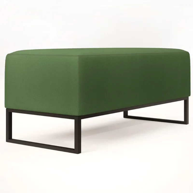 Puff Decorativo Para Sala De Estar Cléo W01 Base de Ferro 90cm Facto Verde Musgo - Lyam Decor