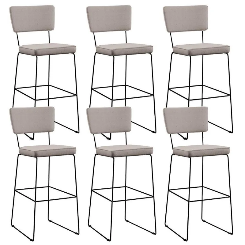 Kit 6 Banquetas Alta Para Cozinha Allana L02 Bege - Lyam Decor