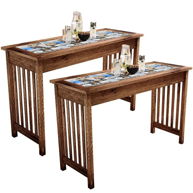 Kit 02 Bancadas Cozinha Cerâmica 160cm W02 Imbuia