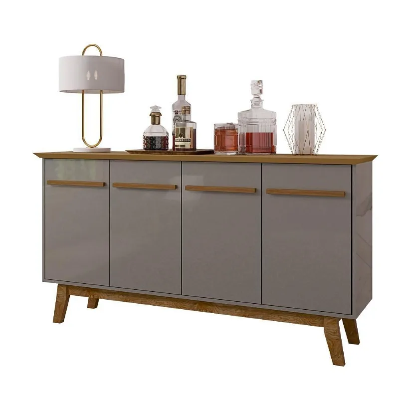 Aparador Buffet Com 04 Portas Magno B02 Cinza Cinamomo