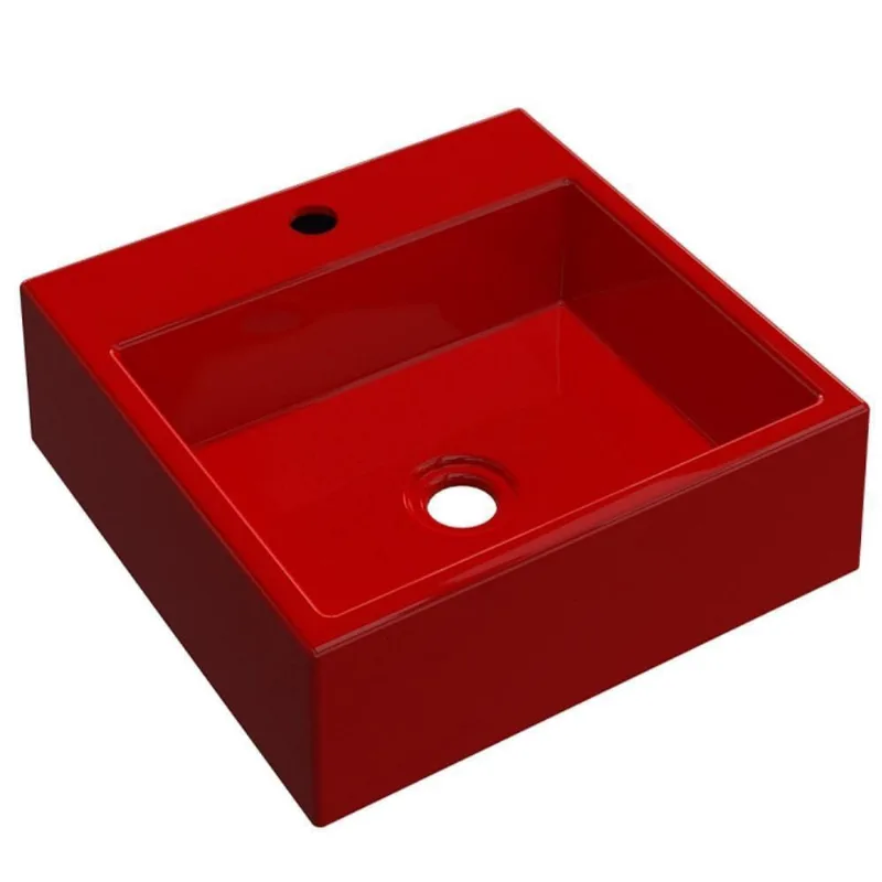 Cuba De Apoio Para Banheiro Quadrada Q355 35X35Cm Vermelho