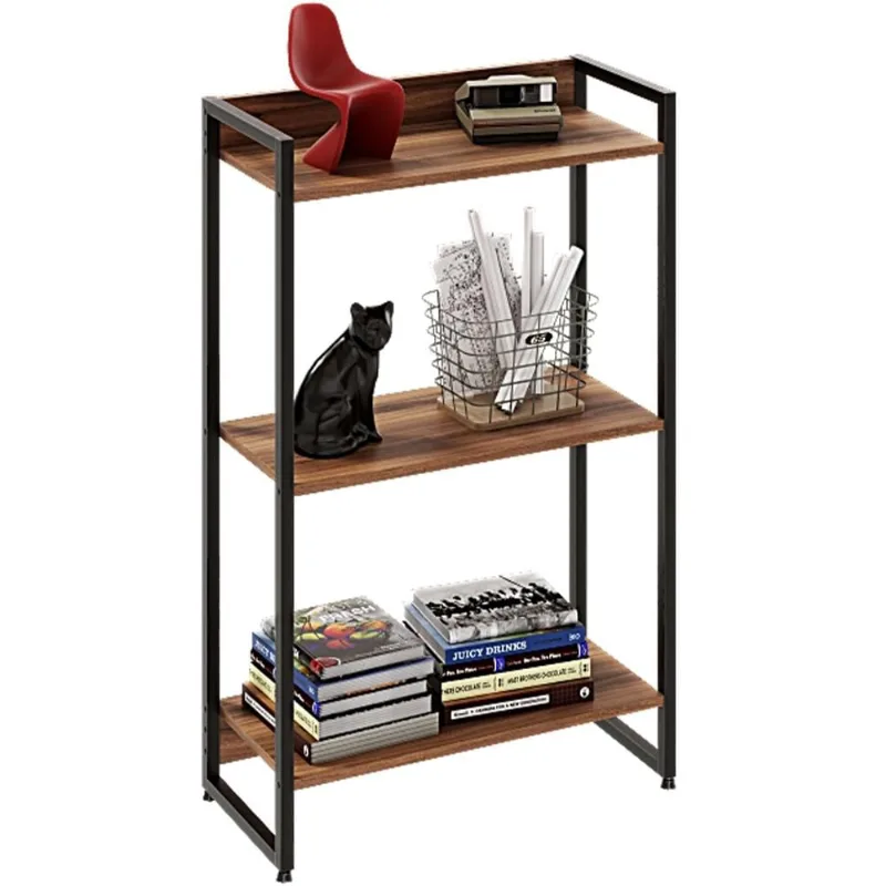 Estante Multiuso Para Escritório Industrial 03 Prateleiras Areta 104x60cm C01 Nogal - Lyam Decor - Lyam Decor