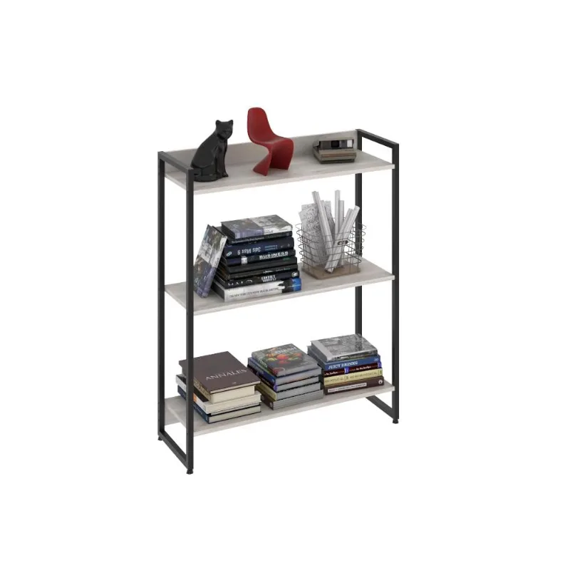 Estante Multiuso Para Escritório Industrial 03 Prateleiras Areta 104x80cm C01 Snow - Lyam Decor - Lyam Decor
