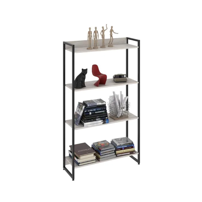 Estante Multiuso Para Escritório Industrial 04 Prateleiras Areta 145x80cm C01 Snow- Lyam Decor - Lyam Decor