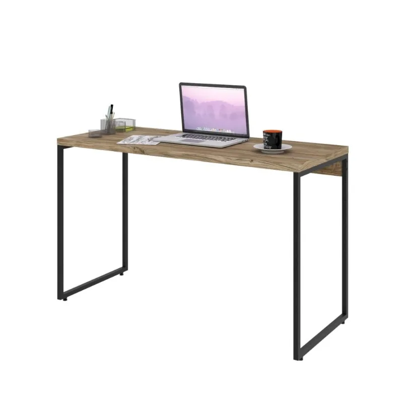 Mesa Para Escritório e Home Office Industrial Aspen 120 cm C01 Carvalho - Lyam Decor - Lyam Decor