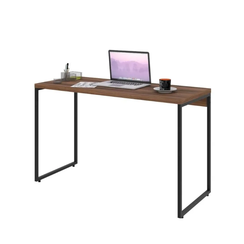 Mesa Para Escritório e Home Office Industrial Aspen 120 cm C01 Nogal - Lyam Decor - Lyam Decor