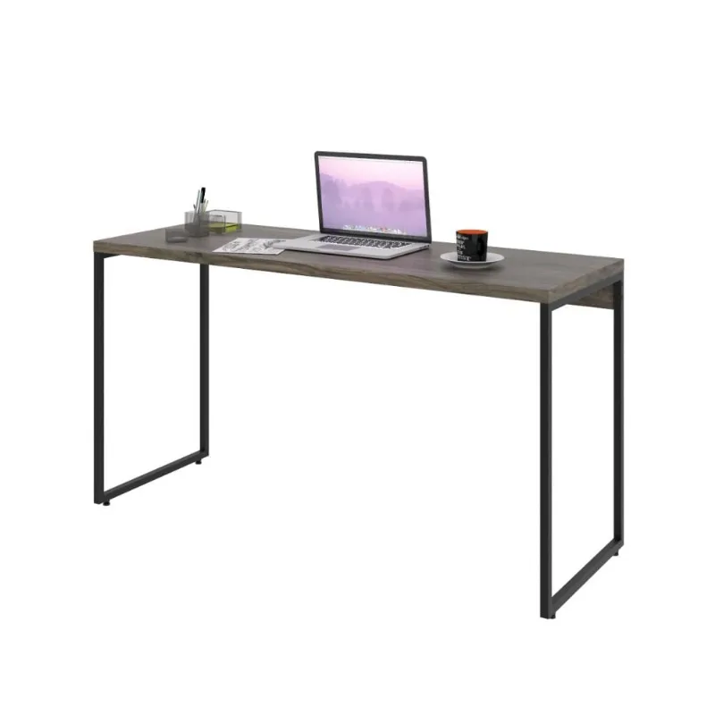 Mesa Para Escritório e Home Office Industrial Aspen 135 cm C01 Carvalho Dark - Lyam Decor - Lyam Decor