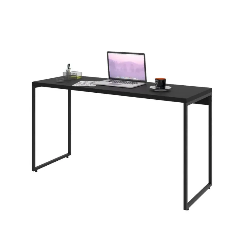 Mesa Para Escritório e Home Office Industrial Aspen 135 cm C01 Onix - Lyam Decor - Lyam Decor