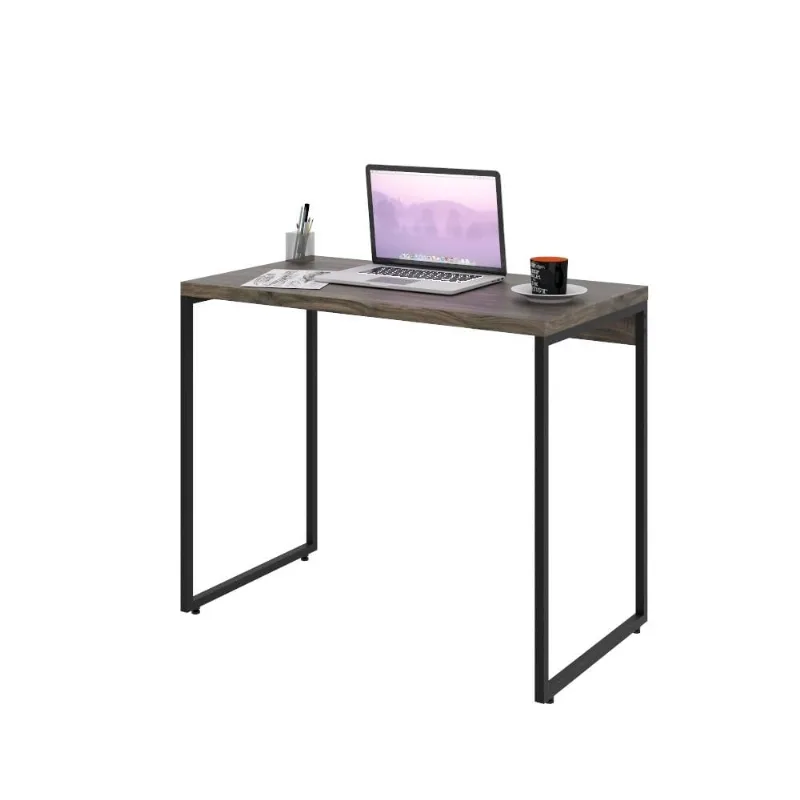 Mesa Para Escritório e Home Office Industrial Aspen 90 cm C01 Carvalho Dark - Lyam Decor - Lyam Decor