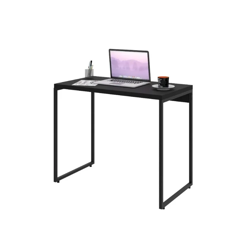 Mesa Para Escritório e Home Office Industrial Aspen 90 cm C01 Onix - Lyam Decor - Lyam Decor