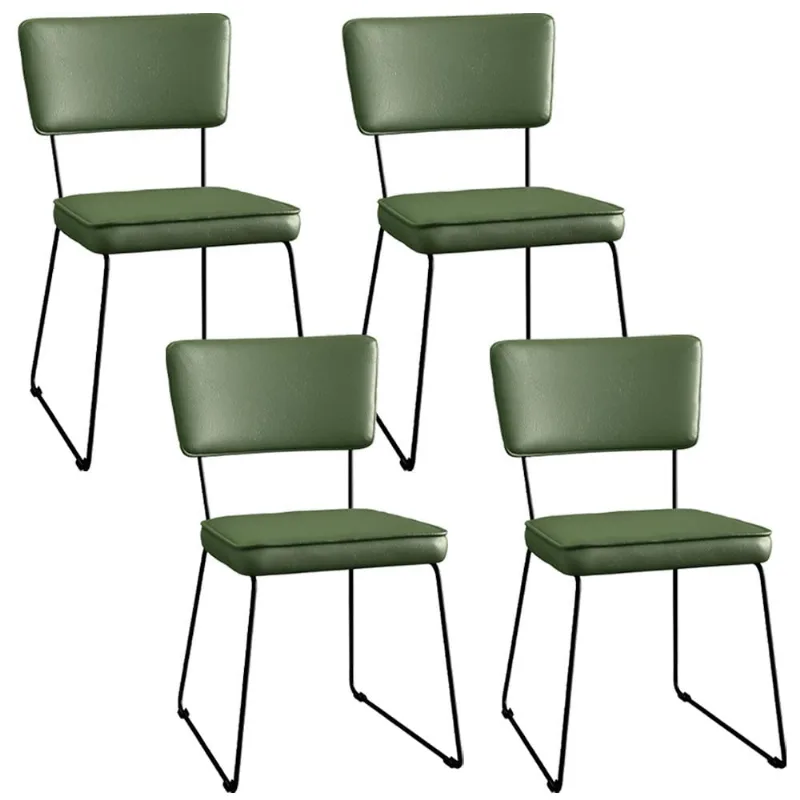Kit 4 Cadeiras Decorativa Estofada Sala De Jantar Base Aço Allana L02 Facto Verde Musgo - Lyam Decor - Lyam Decor