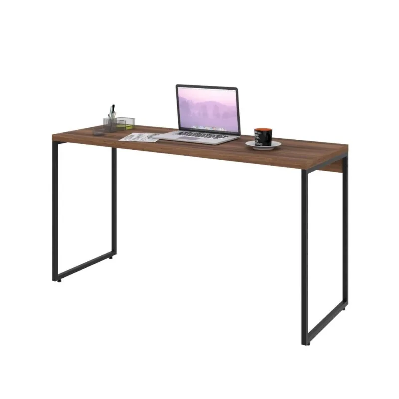 Mesa Para Escritório e Home Office Industrial Aspen 135 cm C01 Nogal - Lyam Decor
