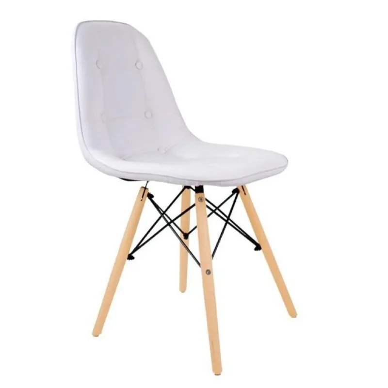 Cadeira Decorativa Eiffel Charles Eames DSW Botonê E01 Branco - Lyam Decor