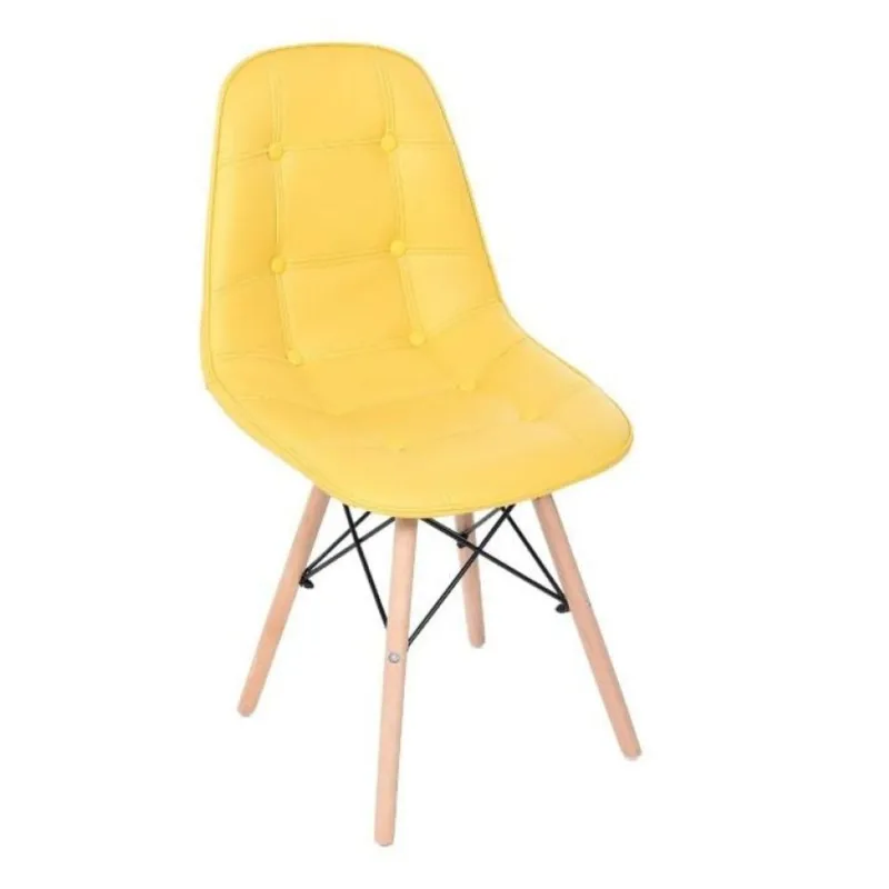 Cadeira Decorativa Eiffel Charles Eames DSW Botonê E03 Amarelo - Lyam Decor