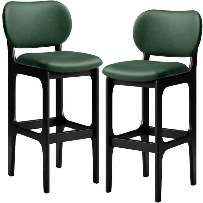 Kit 2 Banquetas Alta Cozinha Betta L02 Preto Verde Musgo - Lyam Decor