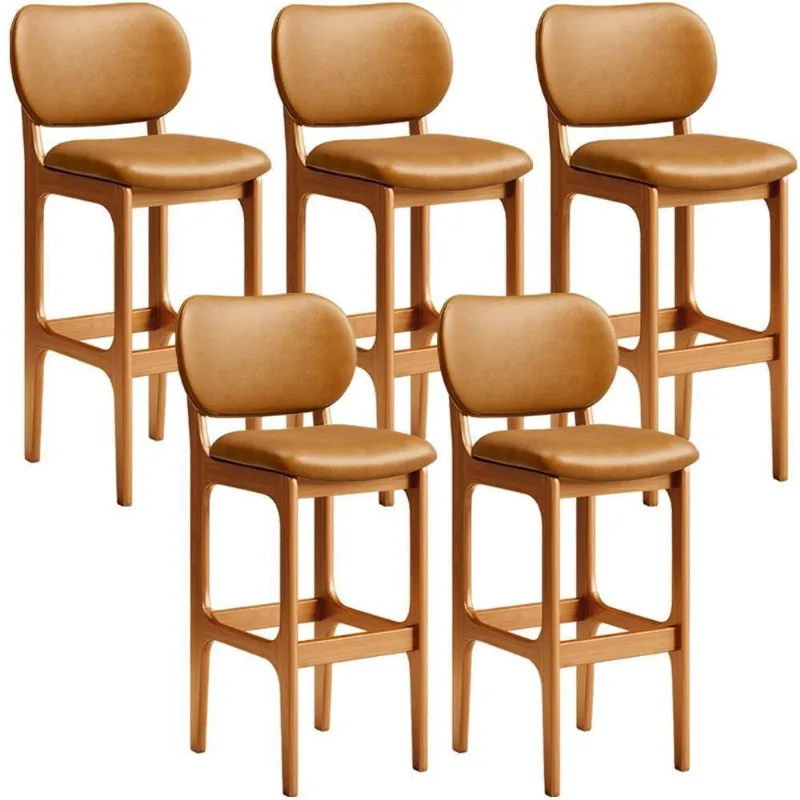 Kit 5 Banquetas Alta Betta Imbuia Whisky - Lyam Decor