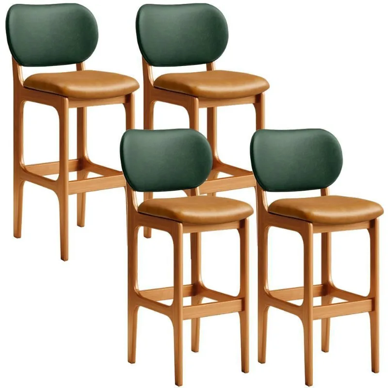Kit 4 Banquetas Alta Betta Imbuia Facto Verde Whisky - Lyam Decor