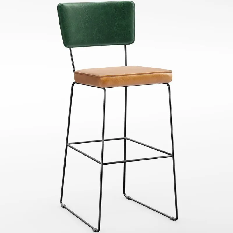 Banqueta Alta Cozinha Allana L02 Facto Verde Musgo Whisky - Lyam Decor