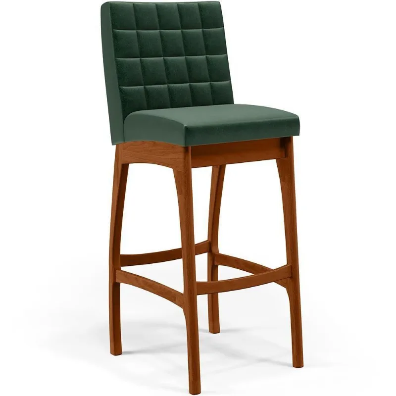 Banqueta Alta Cozinha Mila L02 Facto Verde Musgo - Lyam Decor