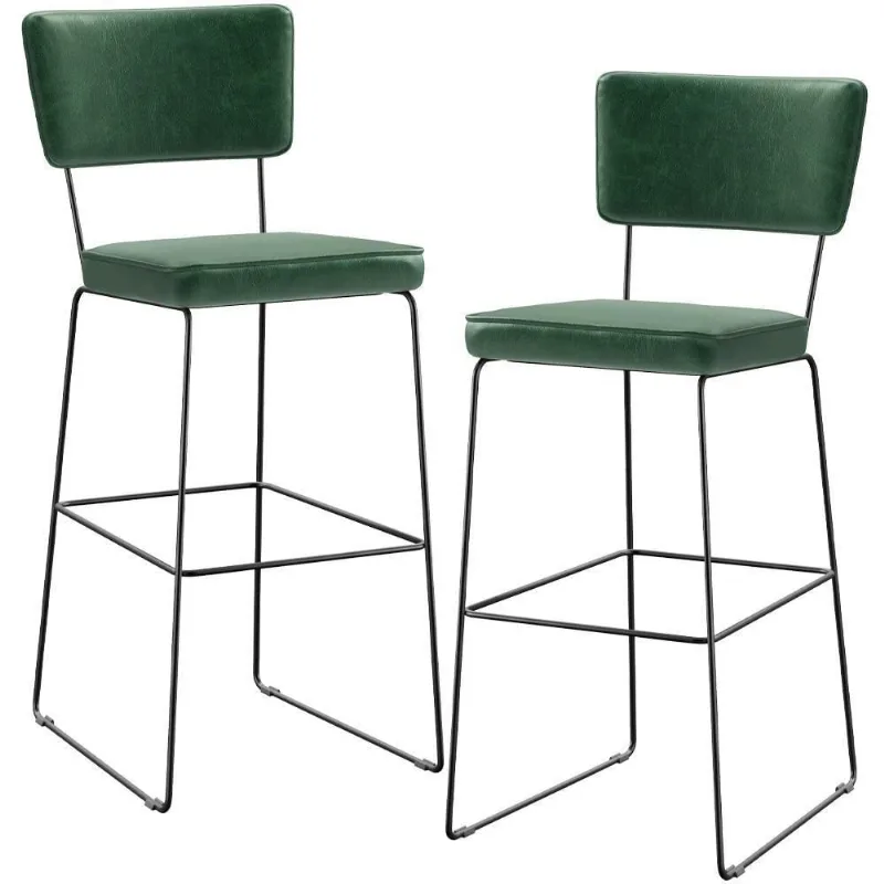 Kit 2 Banquetas Altas Cozinha Allana L02 Facto Verde Musgo - Lyam Decor