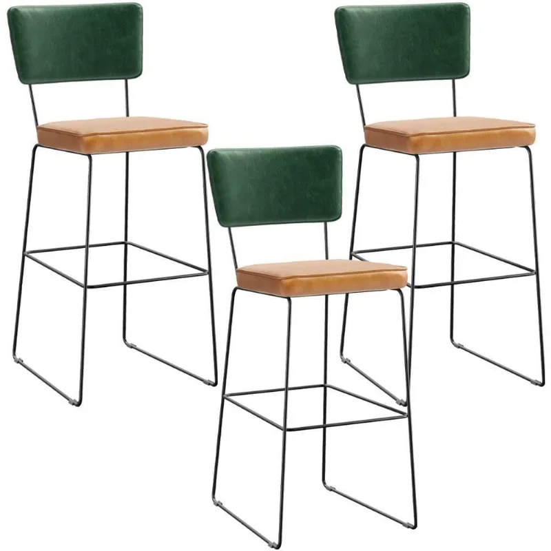 Kit 3 Banquetas Altas Cozinha Allana L02 Verde Musgo Whisky - Lyam Decor