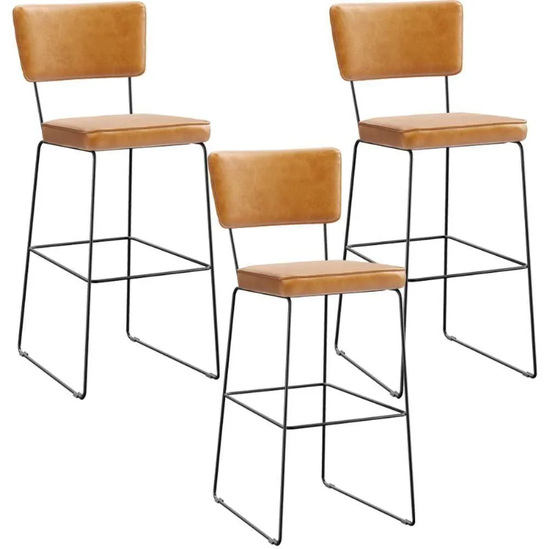 Kit 3 Banquetas Altas Base Em Aço Fixa Whisky - Lyam Decor
