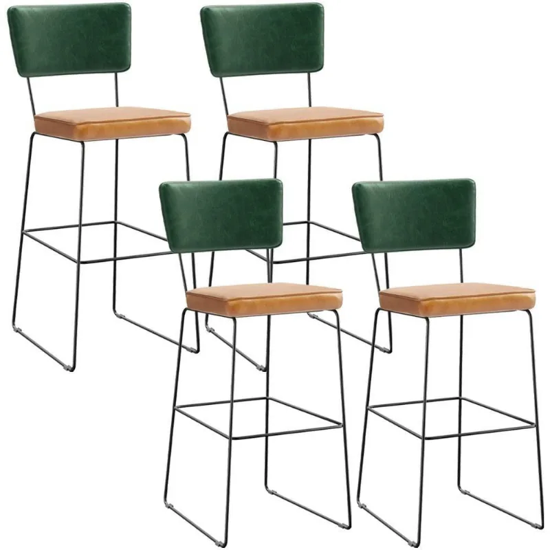 Kit 4 Banquetas Altas Cozinha Allana L02 Verde Musgo Whisky - Lyam Decor