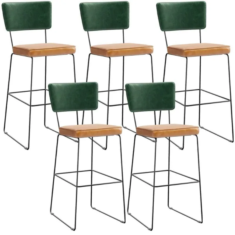 Kit 5 Banquetas Altas Cozinha Allana L02 Verde Musgo Whisky - Lyam Decor