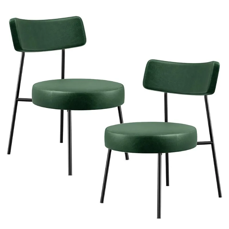 Kit 02 Poltronas Decorativas Sala De Estar Base Fixa Londres F01 Couríssimo Verde Musgo - Lyam Decor