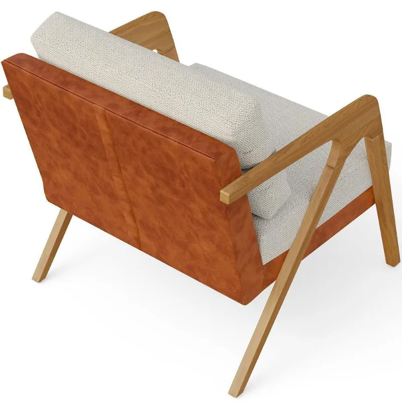 Poltrona Para Sala De Estar Pietra Camel Linho Champagne