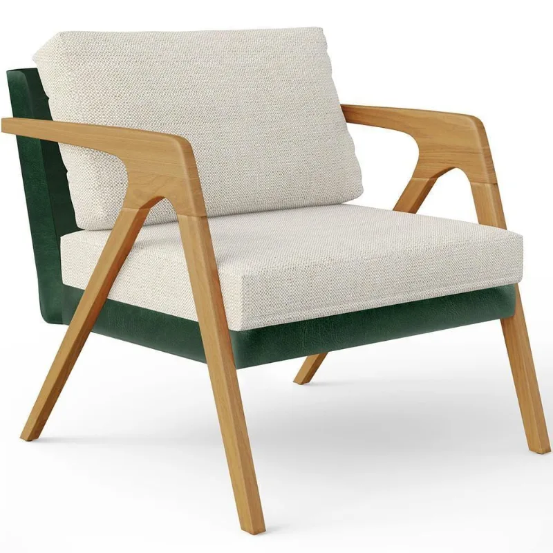 Poltrona Para Sala Estar Pietra Facto Verde Musgo Champagne