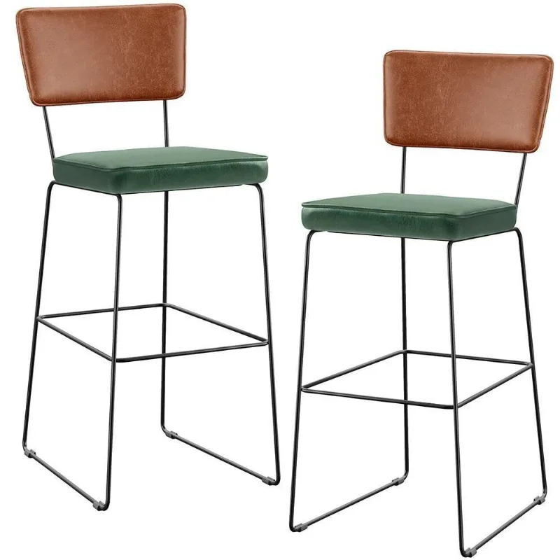 Kit 02 Banquetas Altas Camel Facto Verde Musgo - Lyam Decor