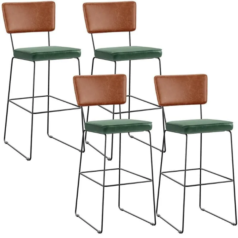 Kit 04 Banquetas Altas Camel Facto Verde Musgo - Lyam Decor