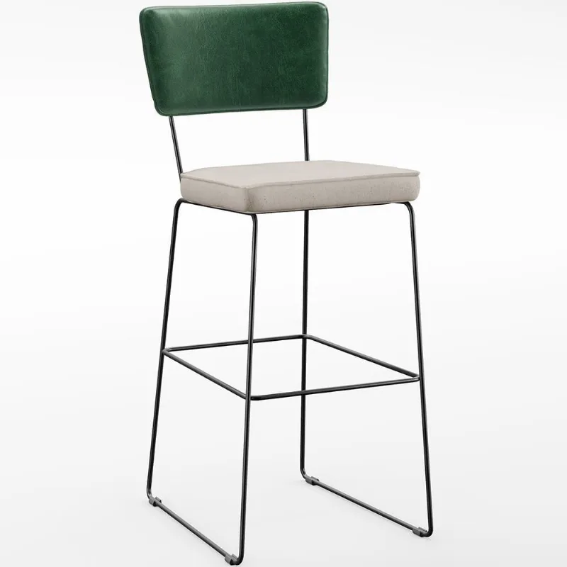 Banqueta Alta Cozinha Allana L02 Verde Musgo Cru - Lyam Decor