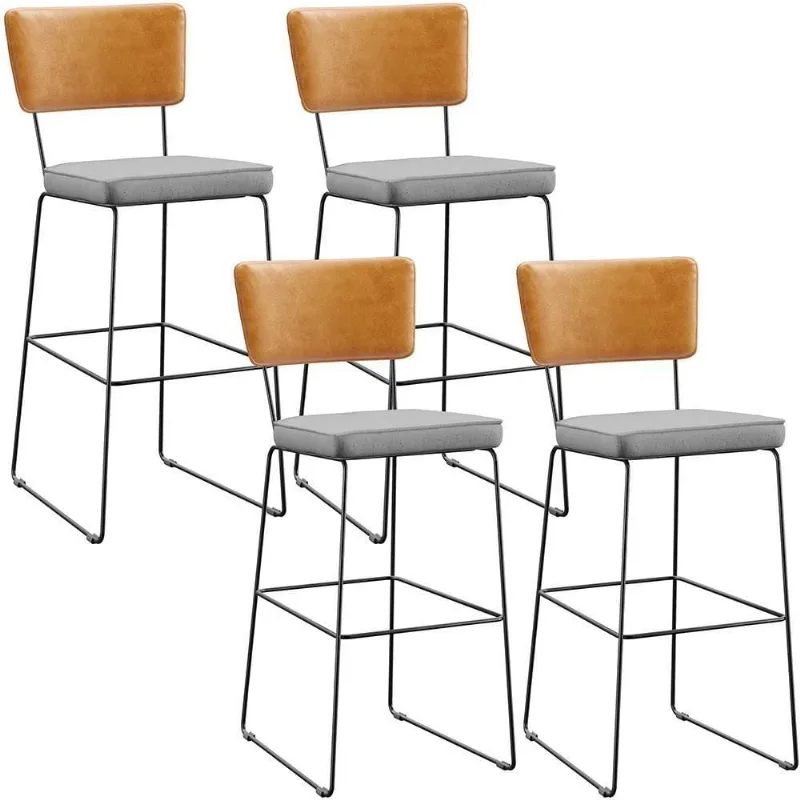 Kit 04 Banquetas Altas Whisky Linho Cinza - Lyam Decor
