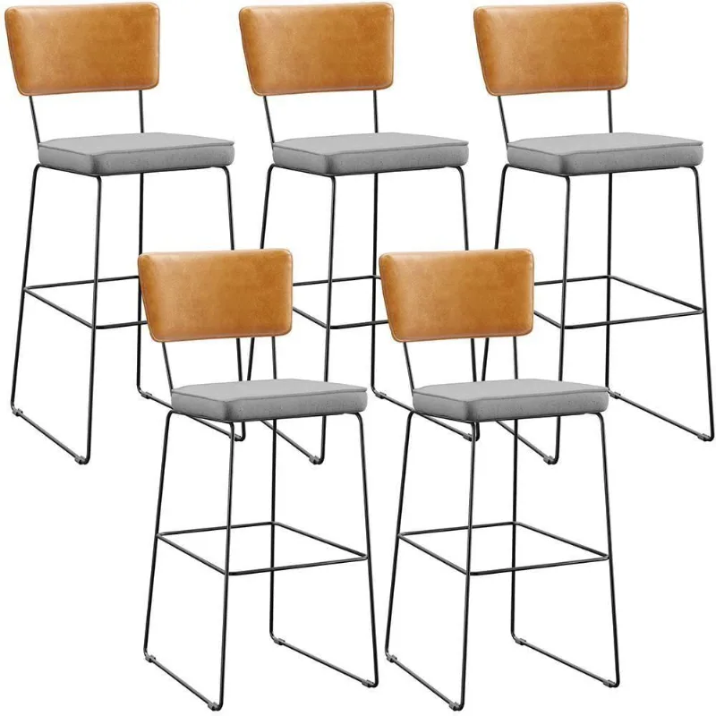 Kit 05 Banquetas Altas Allana L02 Whisky Cinza - Lyam Decor
