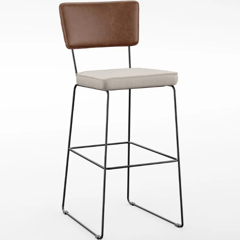 Banqueta Alta Cozinha Allana L02 Marrom Cru - Lyam Decor
