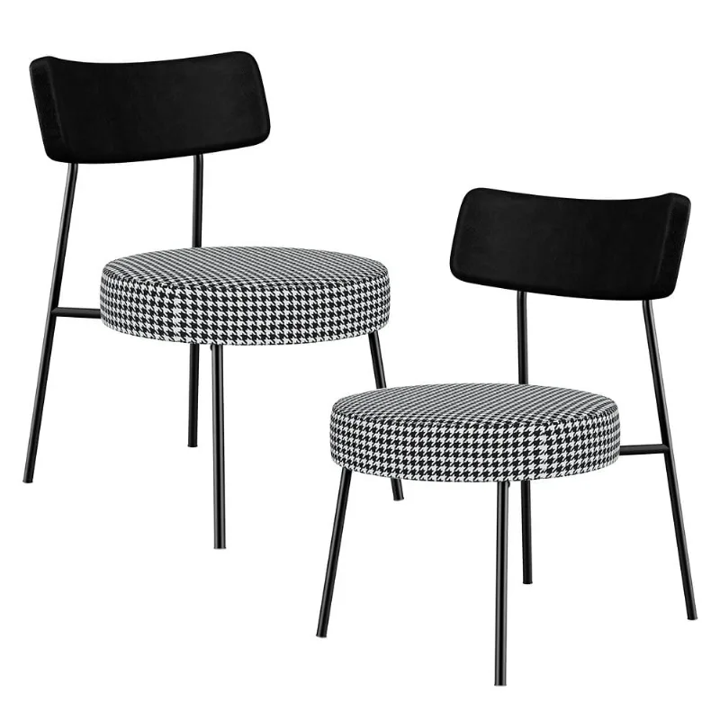 Kit 02 Poltronas Decorativas Para Sala De Estar Base Fixa Londres F01 Pied Poule - Lyam Decor
