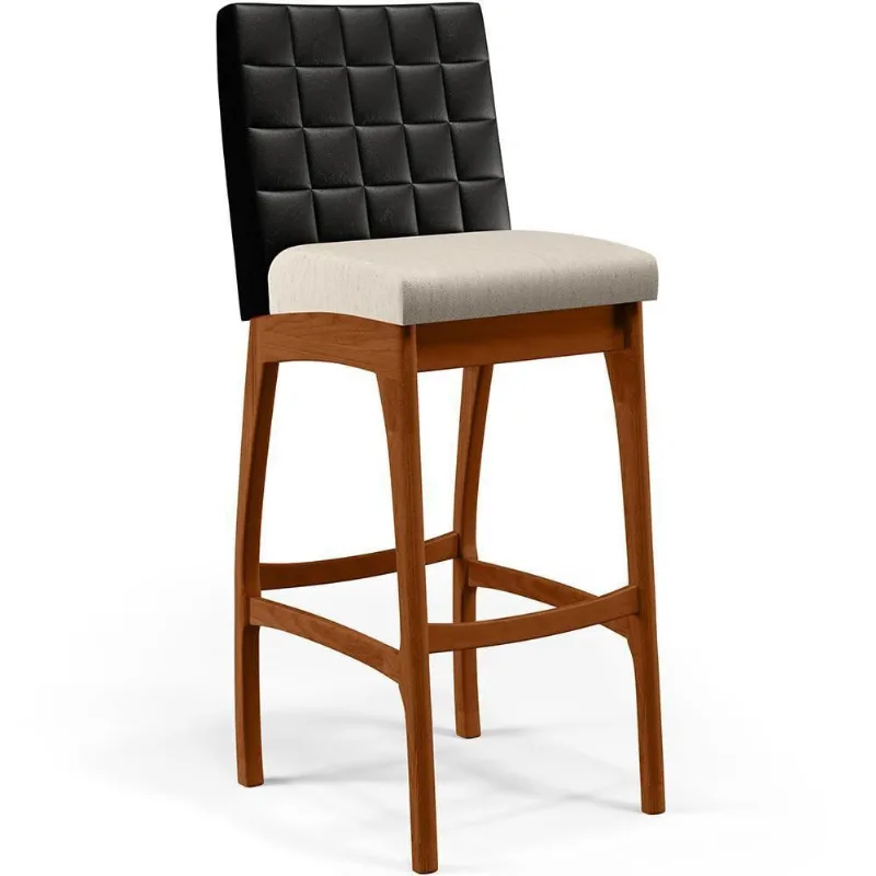Banqueta Alta Para Cozinha B04 Preto Cru - Lyam Decor