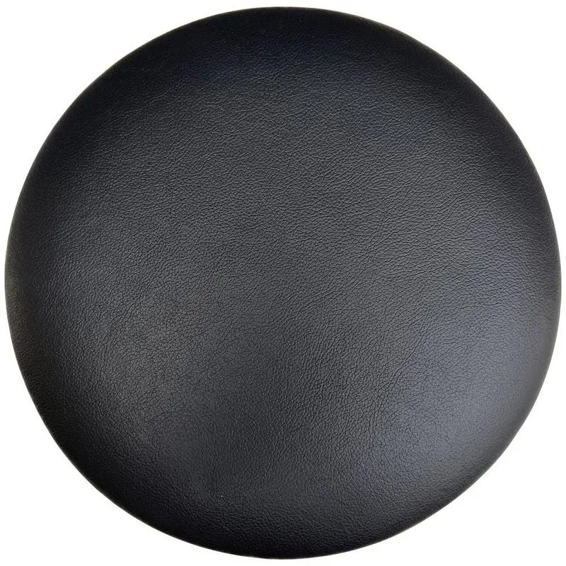 Assento Redondo Banqueta Cadeira Estofados Poltronas H02 Corino Preto 25 cm - Lyam Decor
