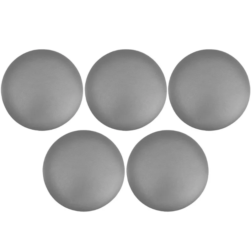 Kit 05 Assentos Redondo Banqueta Cadeira Estofados Poltronas H02 Corino Cinza 30 cm - Lyam Decor