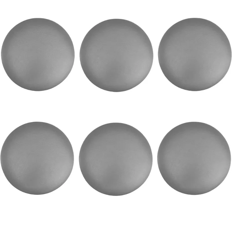 Kit 06 Assentos Redondo Banqueta Cadeira Estofados Poltronas H02 Corino Cinza 39 cm - Lyam Decor