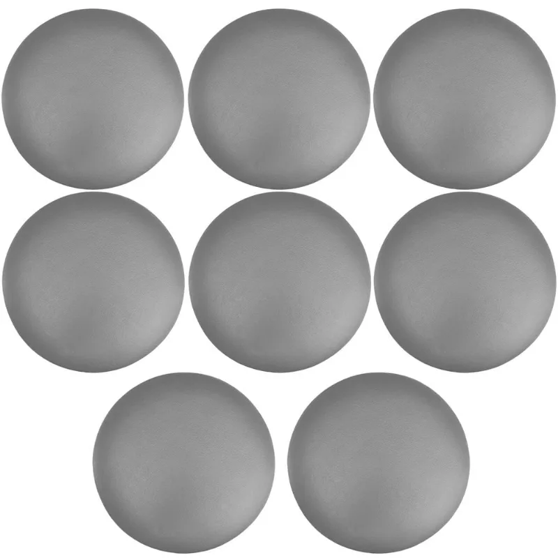 Kit 08 Assentos Redondo Banqueta Cadeira Estofados Poltronas H02 Corino Cinza 25 cm - Lyam Decor