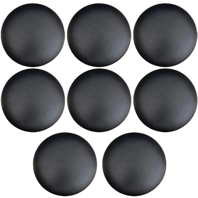 Kit 08 Assentos Redondo Banqueta Cadeira Estofados Poltronas H02 Corino Preto 25 cm - Lyam Decor