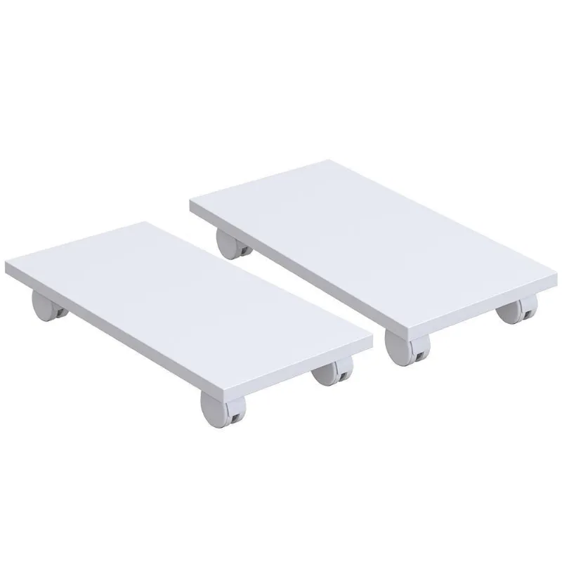 Kit 02 Suportes Para Cpu Com Rodízios Cyber L03 Branco